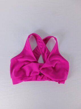 Purple Pixies Sports Bra Womens Small Pink Crossback Pullover Stretch Gym Yoga